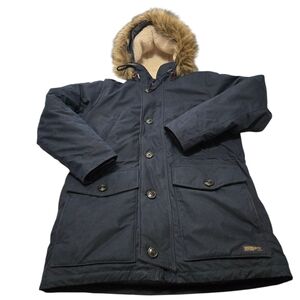 Abercrombie And Fitch Altra Navy Parka with Faux Fur Hood